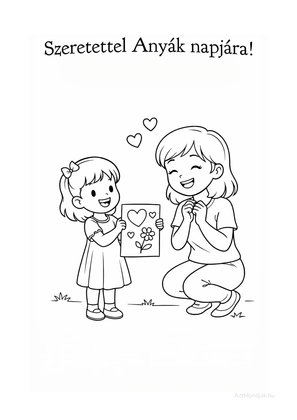 Ajándékozás ingyenes nyomtatható színező ovisoknak