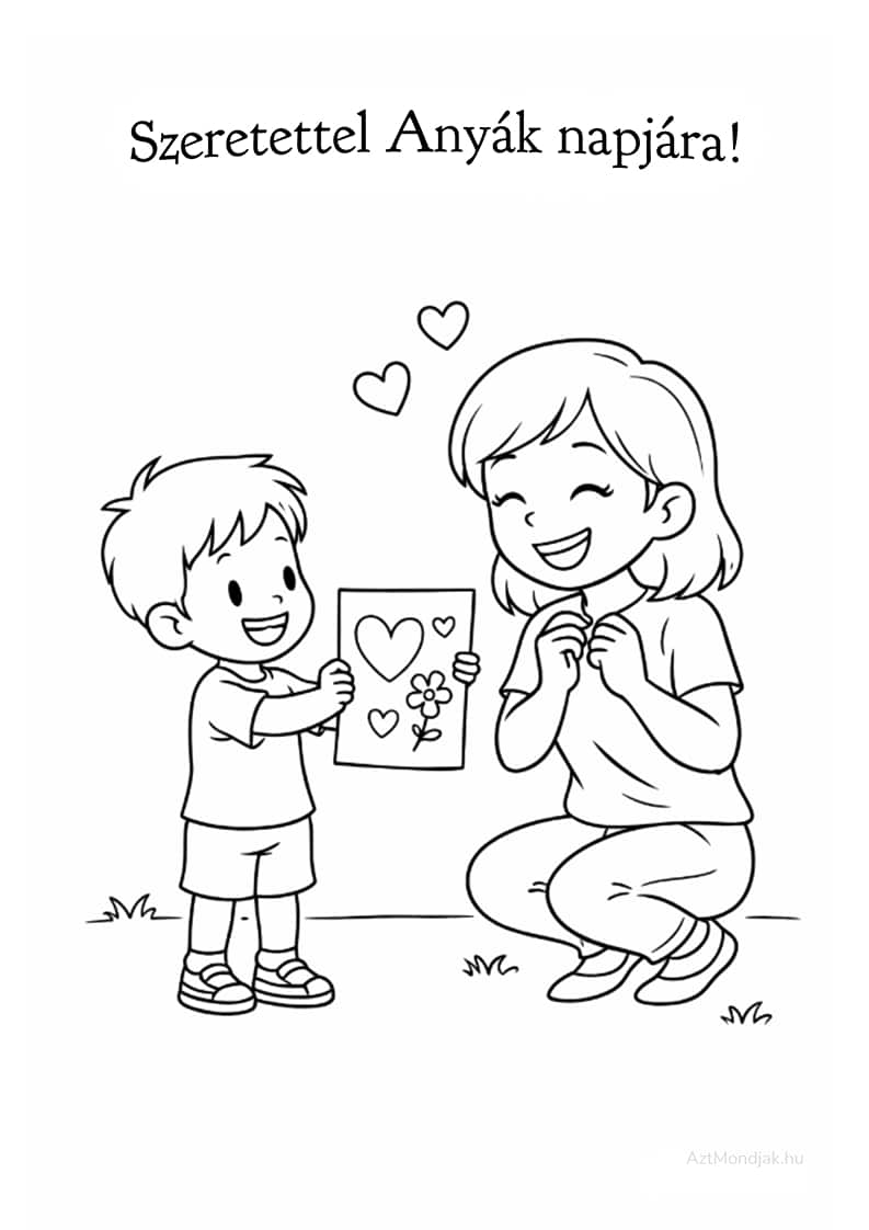 Anyák napi színező, egy szép rajz