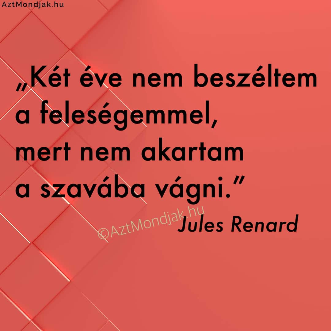 Két éve nem beszéltem a feleségemmel, mert nem akartam a szavába vágni
