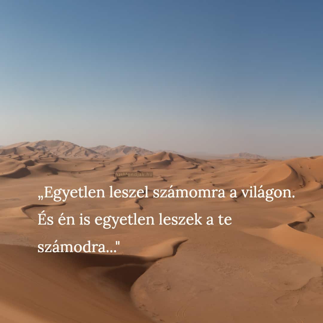 Egyetlen leszel számomra a világon. És én is egyetlen leszek a te számodra...