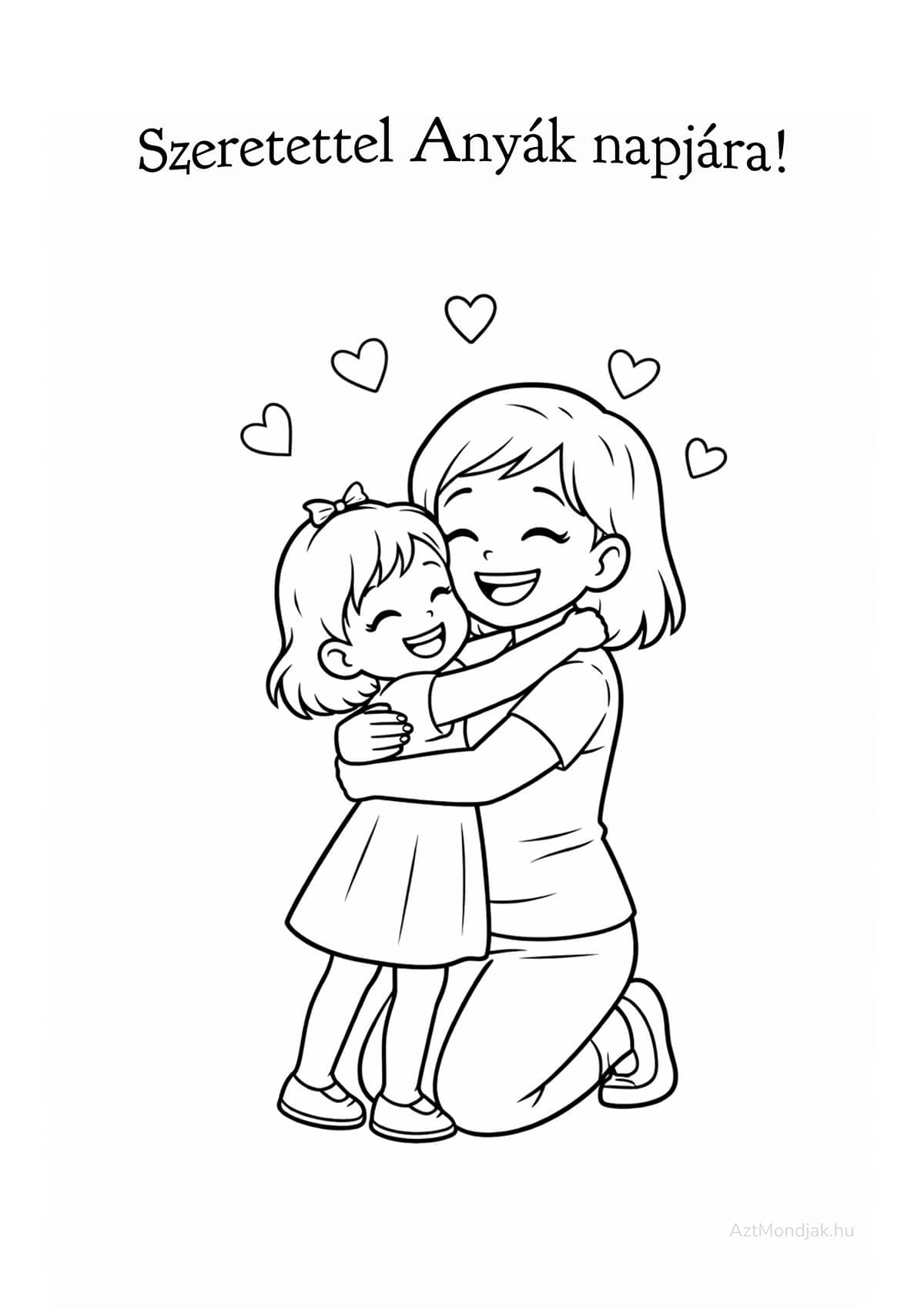 Legcukibb anyák napi ölelős színező