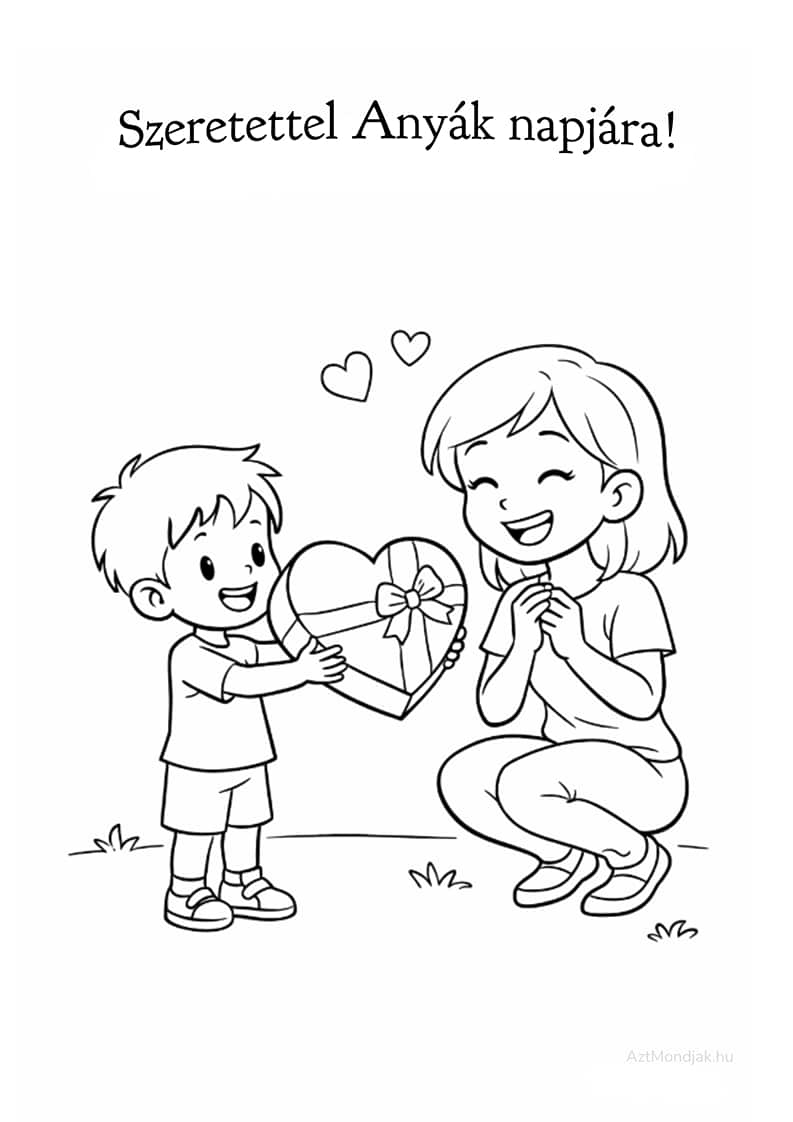 Anyák napi ajándék. Ingyenes nyomtatható színező
